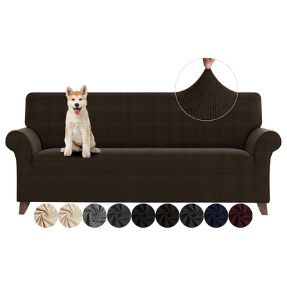 ZNSAYOTX Super Stretch Couch Cover (72"-92") Universal Sofa Covers with Elastic Bottom, Dog Cat Pets Friendly Washable Furniture Protector Fitted Sofa Slipcovers Stay in Place (Dark Grey, Sofa)