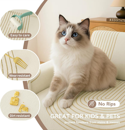 Couch Cover for Sofa, Boho Sofa Covers Washable 3 Cushion for Dogs
