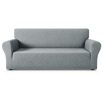 ZNSAYOTX 1 Piece Jacquard Couch Covers for 3 Cushion Couch Living Room High Stretch Sofa Cover Pets Dogs Friendly Anti Slip Thickened Slipcovers Furniture Protector (Sofa, Light Grey)