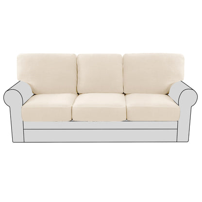 H.VERSAILTEX Multi-Pieces Sofa Covers Stretch Couch Covers Form Fitted Seats and Back Cushions Covers (3 Seat Covers Plus 3 Back Cusion Covers, Bonus 2 Armrest Covers), Sand