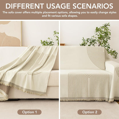 Couch Cover for Sofa, Boho Sofa Covers Washable 3 Cushion for Dogs