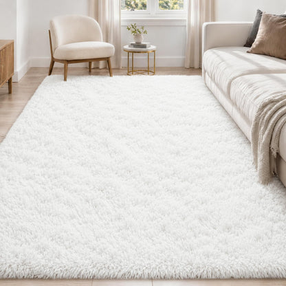 Tosuoka 8x10 Area Rugs for Living Room Bedroom, Black Rug Soft Fluffy Shag