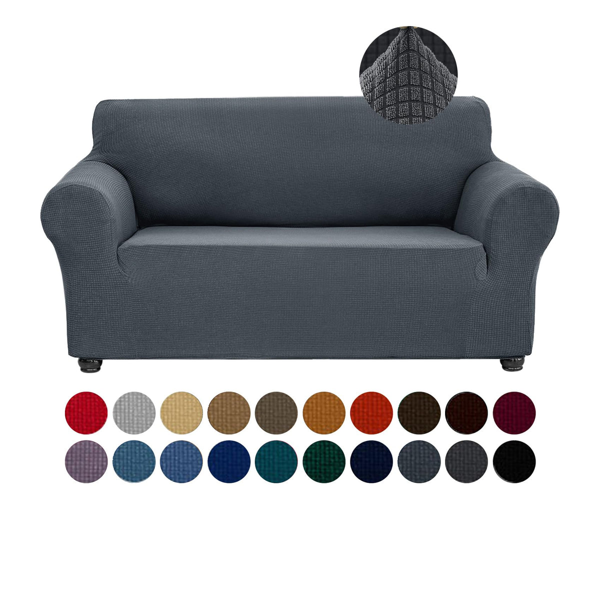 Joccun Stretch Couch Cover Slipcovers, 1-Piece Sofa Covers for 3 Cushion Couch Spandex Jacquard Washable Furniture Protector Cover for Living Room,Kids,Pets(Sofa,Black)