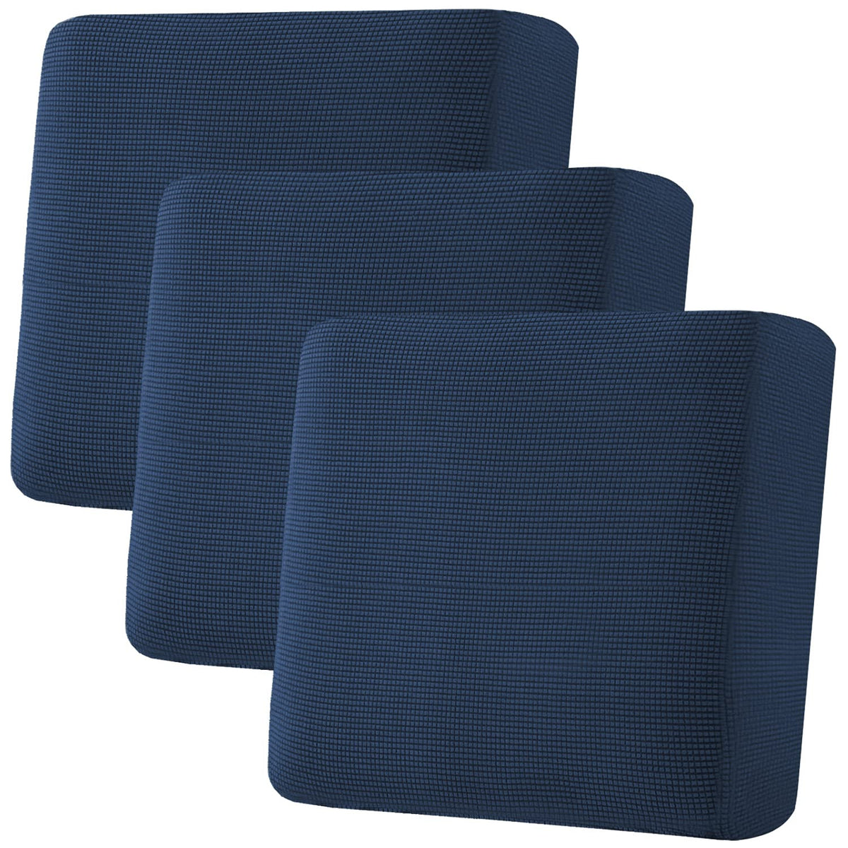 H.VERSAILTEX Super Stretch Individual Seat Cushion Covers - Sofa & Couch Cushion Slipcover Sets - Thick Jacquard Textured Twill Fabric (3 Piece, Island Fossi)