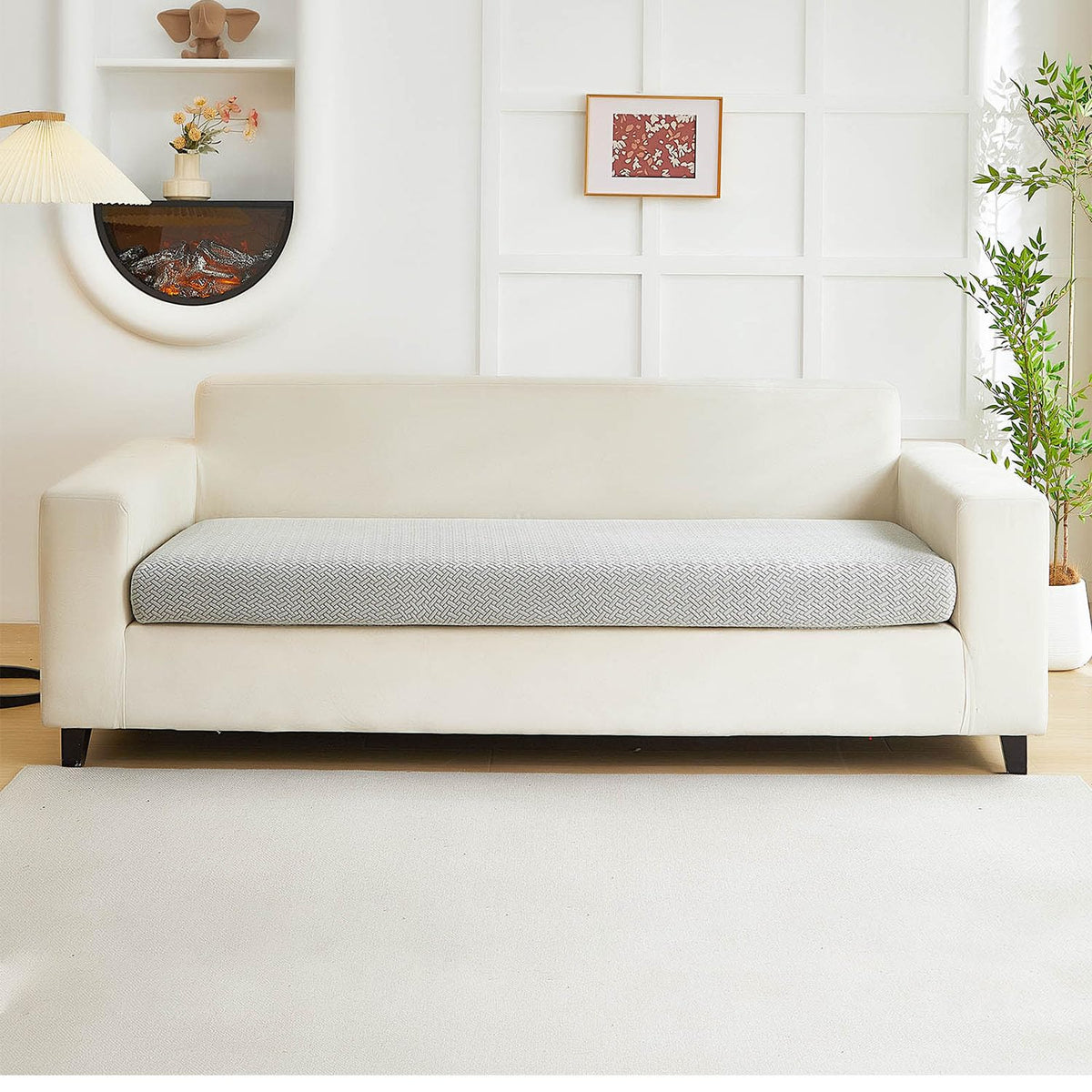 Couch Cushion Covers Sofa Covers Couch Covers for Sofa Pet Friendly Universal Sofa Covers Washable Stretch Slipcovers for Sectional Sofa (Texture Gray,Large Single Seat Cover)