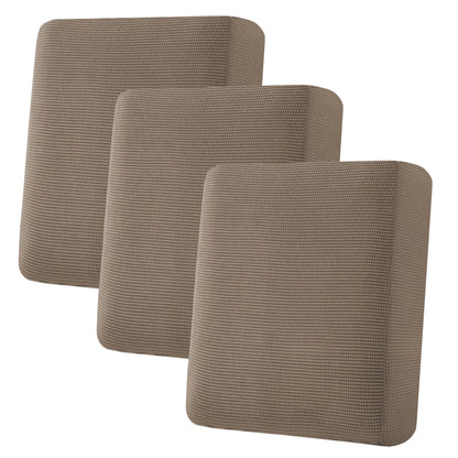 H.VERSAILTEX Super Stretch Individual Seat Cushion Covers - Sofa & Couch Cushion Slipcover Sets - Thick Jacquard Textured Twill Fabric (3 Piece, Island Fossi)