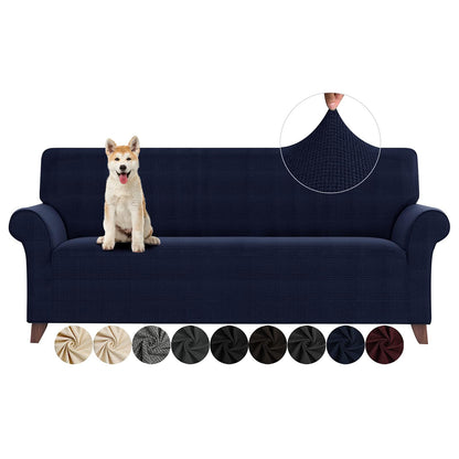 ZNSAYOTX Super Stretch Couch Cover (72"-92") Universal Sofa Covers with Elastic Bottom, Dog Cat Pets Friendly Washable Furniture Protector Fitted Sofa Slipcovers Stay in Place (Dark Grey, Sofa)