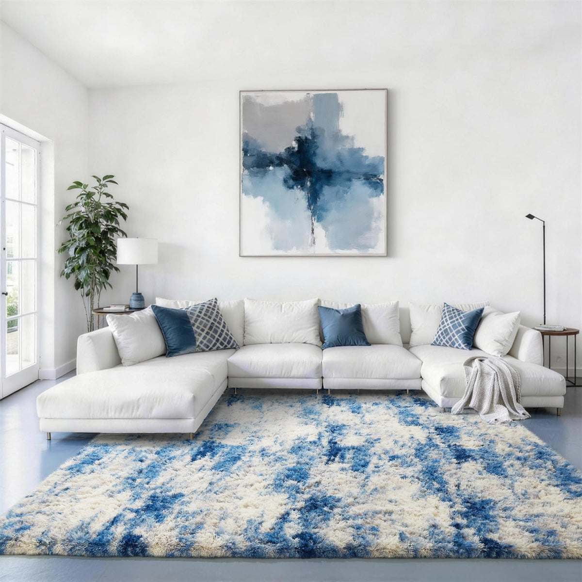 Ophanie Area Rugs for Living Room Bedroom, Washable Non-Slip Fluffy Soft Grey Shag Carpet, Indoor Floor Gray 4x6 Fuzzy Shaggy Living Room Plush Rug for Kids Home Dorm Decor Aesthetic
