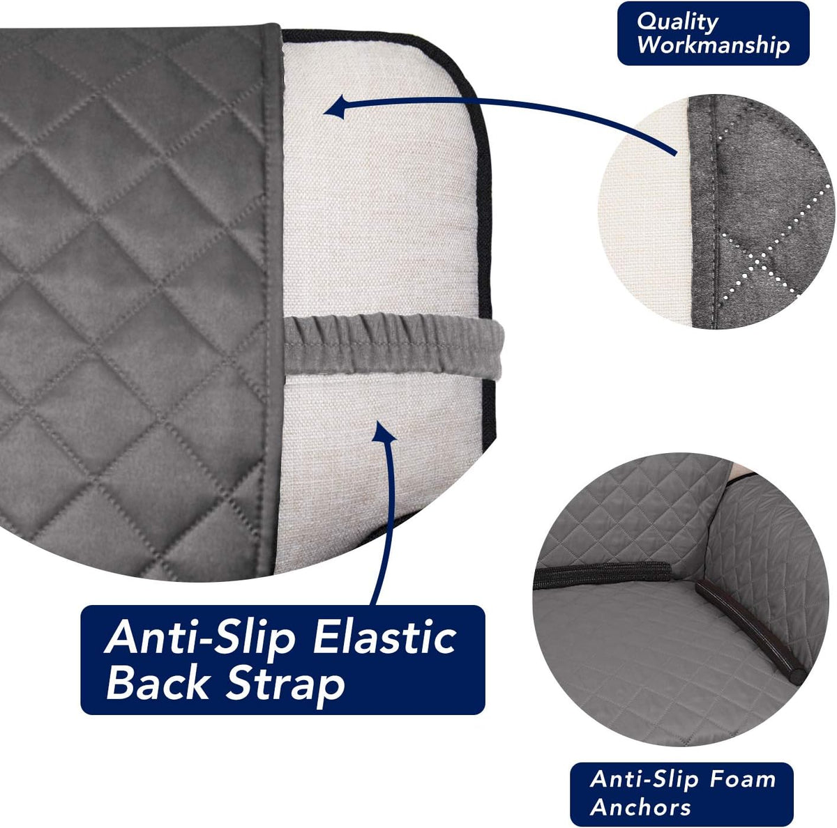 PureFit Reversible Quilted Sofa Cover Dog Couch Covers for Sofa, 66 in