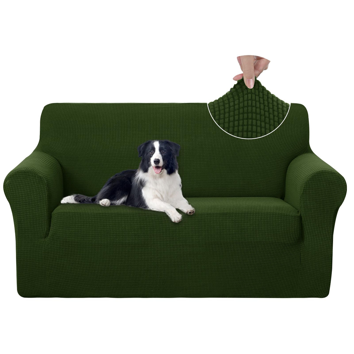 U-NICE HOME Stretch Couch Cover Slipcover for 3 Cushion Sofa, Chocolate