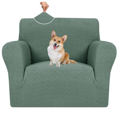 MAXIJIN Super Stretch Couch Cover for 3 Cushion Couch, 1-Piece Universal Sofa Covers Living Room Jacquard Spandex Furniture Protector Dogs Pet Friendly Fitted (Large, Gray)