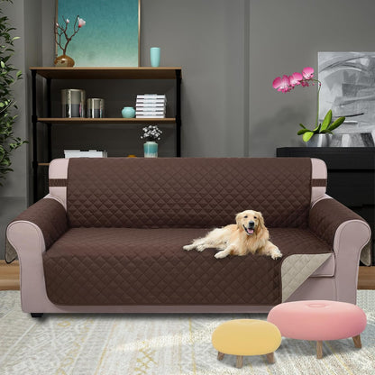 U-NICE HOME Reversible Sofa Cover Couch Cover for Dogs, Coffee/Beige
