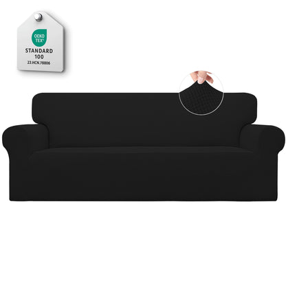 Easy-Going Stretch Loveseat Couch Covers Washable Dark Gray