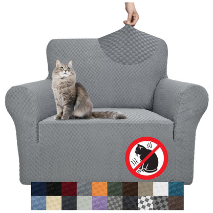 YEMYHOM Couch Cover Latest Jacquard Design High Stretch Sofa Covers for 3 Cushion Couch, Pet Dog Cat Proof Slipcover Non Slip Magic Elastic Furniture Protector (Sofa, Light Gray)