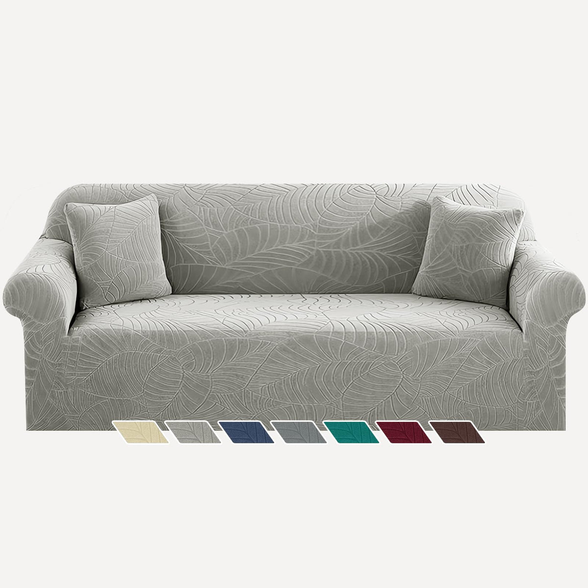 YEMYHOM Couch Cover Latest Jacquard Design High Stretch Sofa Covers for 3 Cushion Couch, Pet Dog Cat Proof Slipcover Non Slip Magic Elastic Furniture Protector (Sofa, Light Gray)