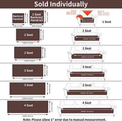 Velvet Sectional Couch Cover for 2-3 Seat, Khaki, 1PC, 35.4"x71"