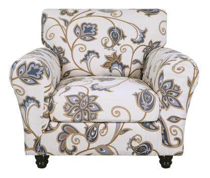 SearchI Stretch Sofa Cover Printed Couch Cover, Floral Pattern 4 Pieces Sofa Slipcover with 3 Separate Cushion Cover, Washable Furniture Protector for Living Room(Sofa, Yellow+Flower)
