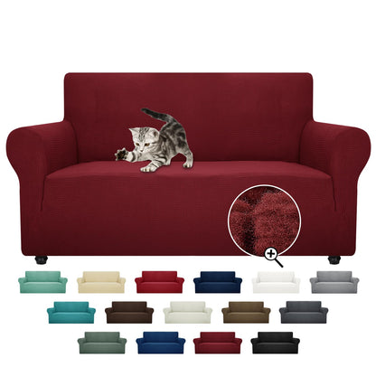 ZNSAYOTX Super Stretch Couch Cover (72"-92") Universal Sofa Covers with Elastic Bottom, Dog Cat Pets Friendly Washable Furniture Protector Fitted Sofa Slipcovers Stay in Place (Dark Grey, Sofa)