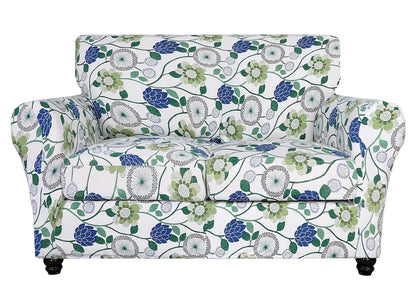 SearchI Stretch Sofa Cover Printed Couch Cover, Floral Pattern 4 Pieces Sofa Slipcover with 3 Separate Cushion Cover, Washable Furniture Protector for Living Room(Sofa, Yellow+Flower)