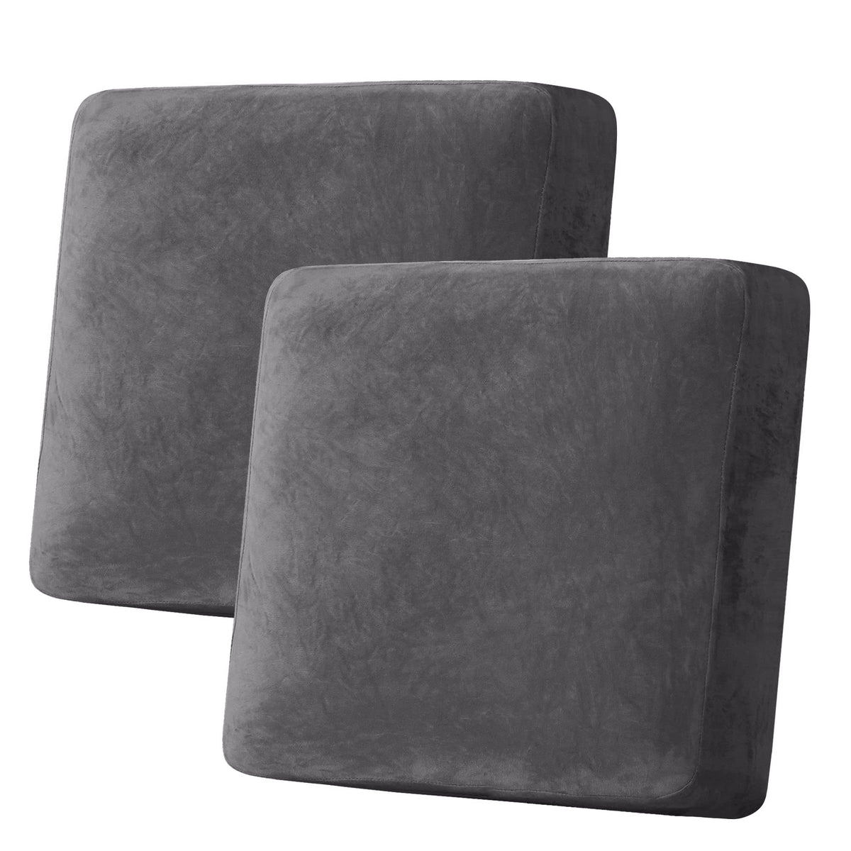 H.VERSAILTEX Velvet Stretch Couch Cushion Cover Plush Cushion Slipcover for Chair Loveseat Sofa Cushion Furniture Protector Seat Cushion Sofa Cover (3 Piece Sofa Cushion Covers, Ivory)