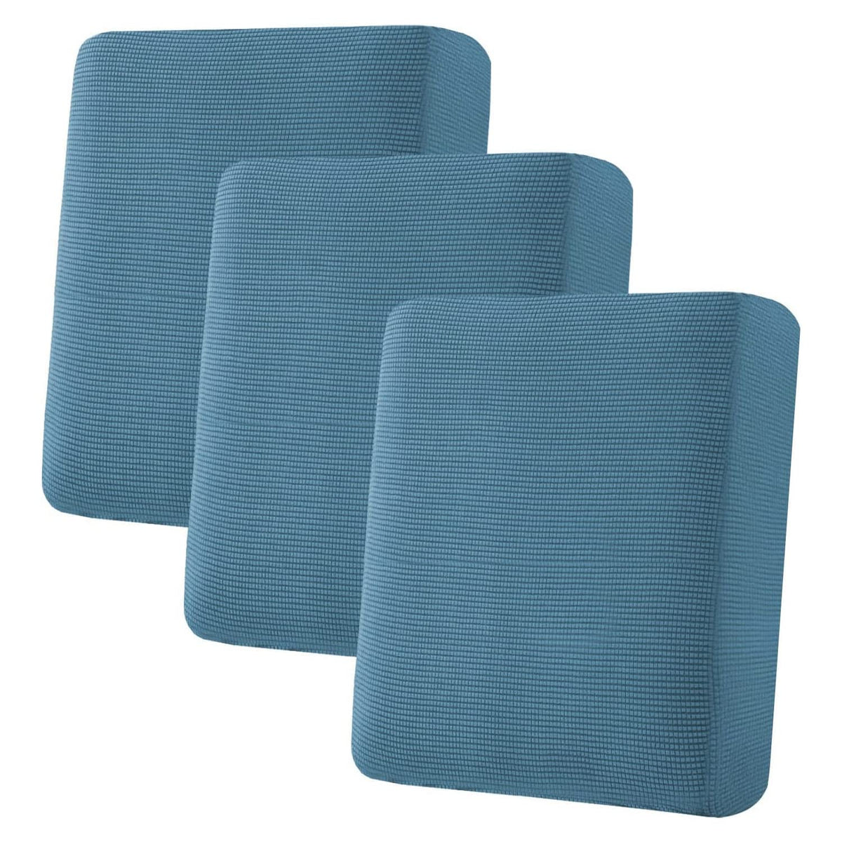 H.VERSAILTEX Super Stretch Individual Seat Cushion Covers Sofa Covers Couch Cushion Cover Slipcover Sets Thick Jacquard Textured Twill Fabric (3 Piece Sofa Cushion Covers, Grey)
