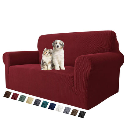 MAXIJIN Super Stretch Couch Cover for 3 Cushion Couch, 1-Piece Universal Sofa Covers Living Room Jacquard Spandex Furniture Protector Dogs Pet Friendly Fitted (Large, Gray)