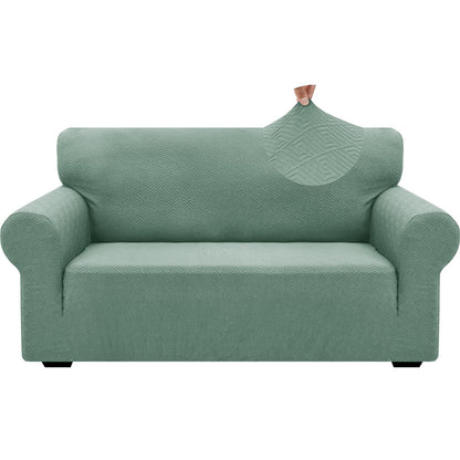 ZNSAYOTX 1 Piece Jacquard Couch Covers for 3 Cushion Couch Living Room High Stretch Sofa Cover Pets Dogs Friendly Anti Slip Thickened Slipcovers Furniture Protector (Sofa, Light Grey)