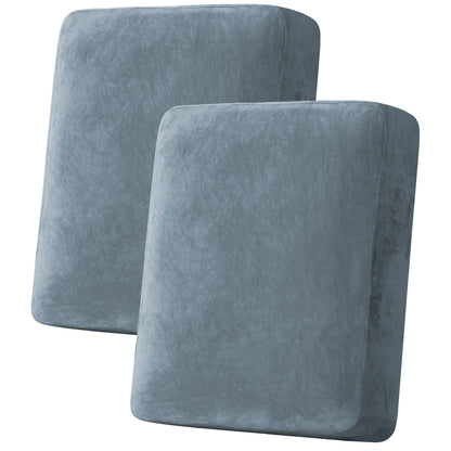 H.VERSAILTEX Velvet Stretch Couch Cushion Cover Plush Cushion Slipcover for Chair Loveseat Sofa Cushion Furniture Protector Seat Cushion Sofa Cover (3 Piece Sofa Cushion Covers, Ivory)