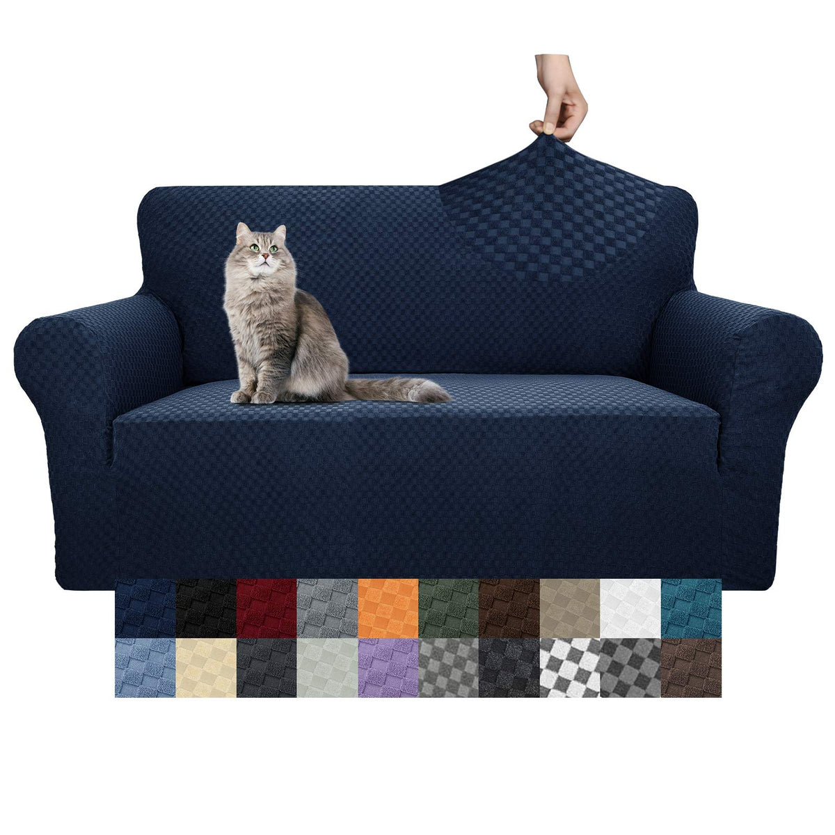 YEMYHOM Couch Cover Latest Jacquard Design High Stretch Sofa Covers for 3 Cushion Couch, Pet Dog Cat Proof Slipcover Non Slip Magic Elastic Furniture Protector (Sofa, Light Gray)