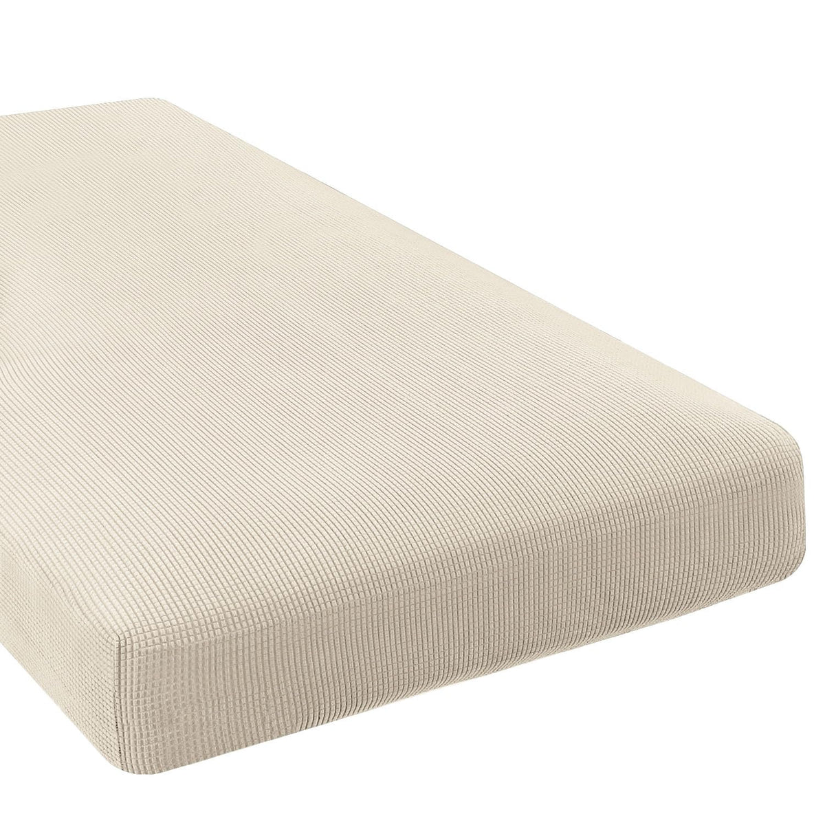 H.VERSAILTEX Super Stretch Individual Seat Cushion Covers - Sofa & Couch Cushion Slipcover Sets - Thick Jacquard Textured Twill Fabric (3 Piece, Island Fossi)