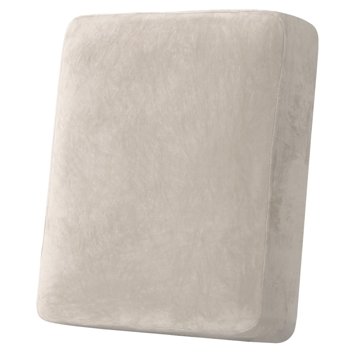 H.VERSAILTEX Velvet Stretch Couch Cushion Cover Plush Cushion Slipcover for Chair Loveseat Sofa Cushion Furniture Protector Seat Cushion Sofa Cover (3 Piece Sofa Cushion Covers, Ivory)