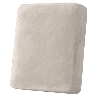 H.VERSAILTEX Velvet Stretch Couch Cushion Cover Plush Cushion Slipcover for Chair Loveseat Sofa Cushion Furniture Protector Seat Cushion Sofa Cover (3 Piece Sofa Cushion Covers, Ivory)