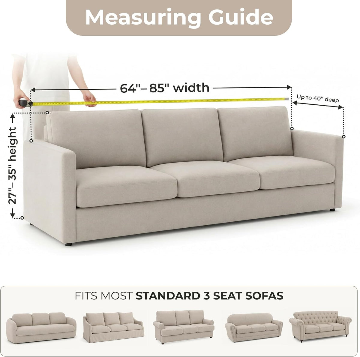 PAULATO Premium Stretch Couch Covers for Sofa - Sofa Chair Cover Washable, Dogs & Pets Friendly - Elastic Polyester Loveseat Slipcovers - Non-Slip Love Seat Couch Covers - Moss Green (64"-85" Wide)