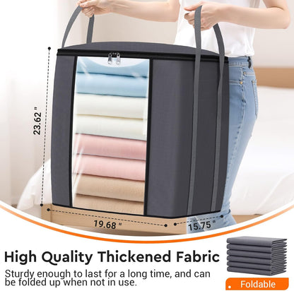 TasticTotes 120L Extra Large Blanket Clothes Storage Bags, Gray, 1 Pack
