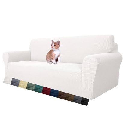 MAXIJIN Super Stretch Couch Cover for 3 Cushion Couch, 1-Piece Universal Sofa Covers Living Room Jacquard Spandex Furniture Protector Dogs Pet Friendly Fitted (Large, Gray)