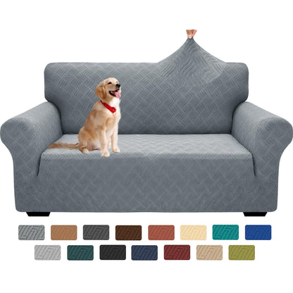 YEMYHOM Couch Cover Latest Jacquard Design High Stretch Sofa Covers for 3 Cushion Couch, Pet Dog Cat Proof Slipcover Non Slip Magic Elastic Furniture Protector (Sofa, Light Gray)