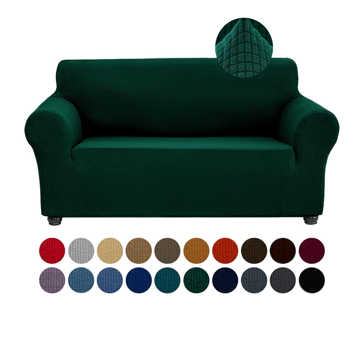 Joccun Stretch Couch Cover Slipcovers, 1-Piece Sofa Covers for 3 Cushion Couch Spandex Jacquard Washable Furniture Protector Cover for Living Room,Kids,Pets(Sofa,Black)