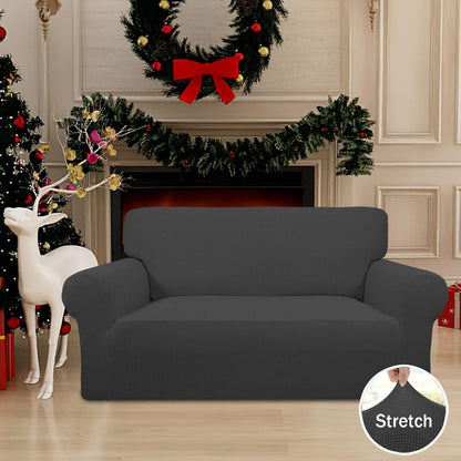 Easy-Going Stretch Loveseat Couch Covers Washable Dark Gray