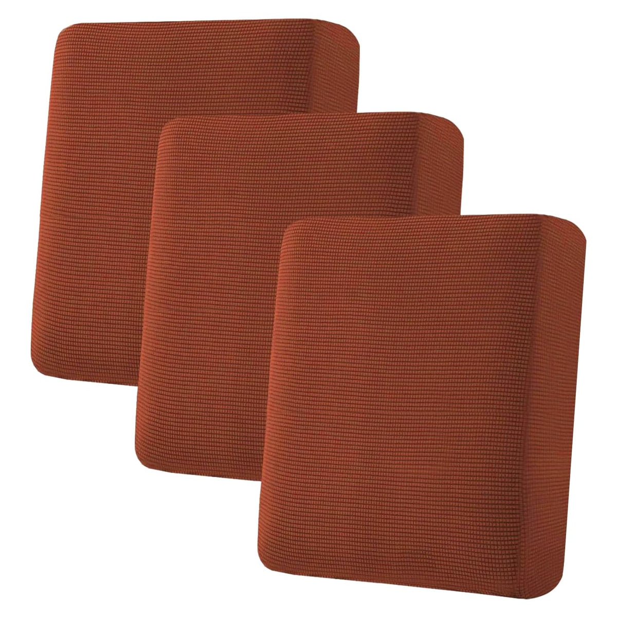H.VERSAILTEX Super Stretch Individual Seat Cushion Covers Sofa Covers Couch Cushion Cover Slipcover Sets Thick Jacquard Textured Twill Fabric (3 Piece Sofa Cushion Covers, Grey)