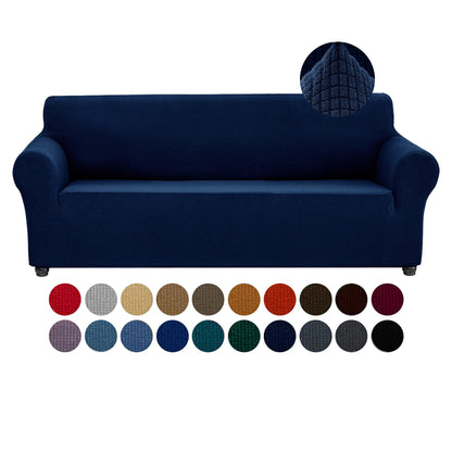 Joccun Stretch Couch Cover Slipcovers, 1-Piece Sofa Covers for 3 Cushion Couch Spandex Jacquard Washable Furniture Protector Cover for Living Room,Kids,Pets(Sofa,Black)