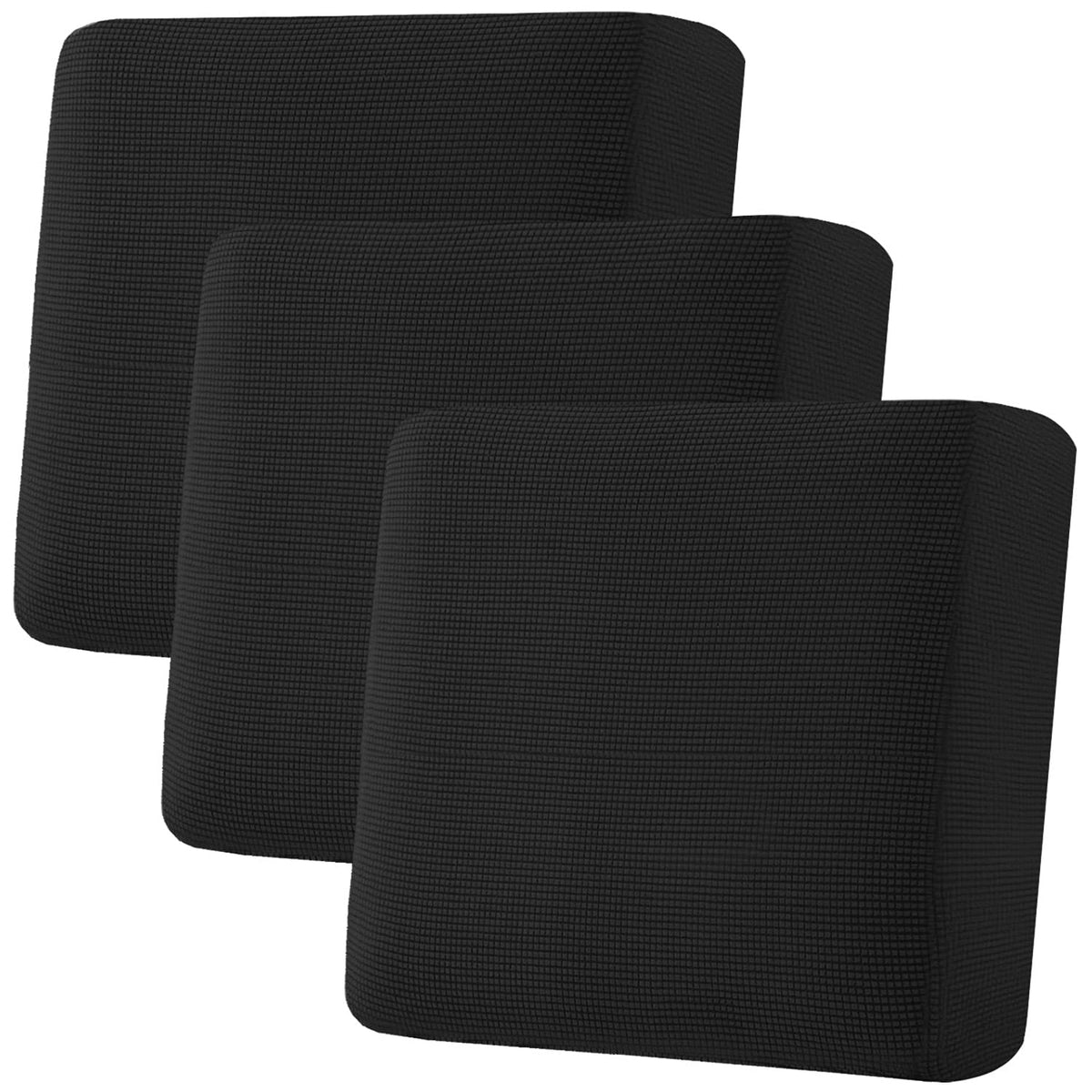 H.VERSAILTEX Super Stretch Individual Seat Cushion Covers - Sofa & Couch Cushion Slipcover Sets - Thick Jacquard Textured Twill Fabric (3 Piece, Island Fossi)