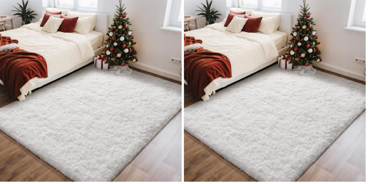 Ophanie Area Rugs 9x12 Living Room, Large Grey Bedroom Carpet, Big Shag Indoor Thick Soft Nursery Rug, Gray Fluffy Carpets for Boy and Girls Room Dorm Home Decor Aesthetic