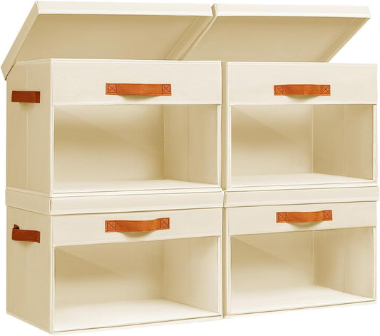 Homsorout Large Fabric Storage Bins - Closet Storage Organizers with Lids