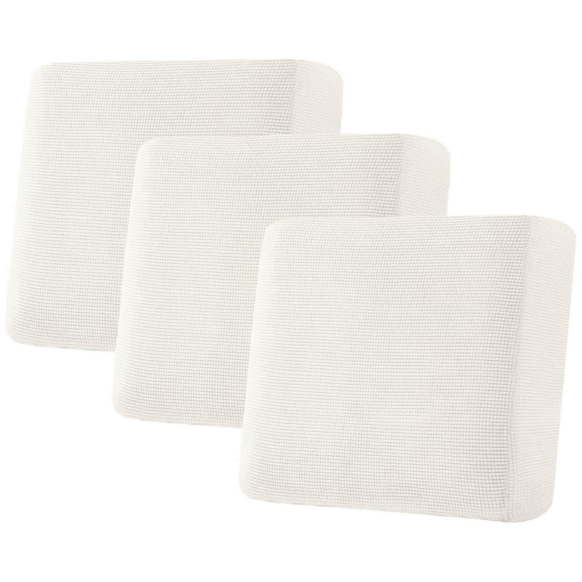 H.VERSAILTEX Super Stretch Individual Seat Cushion Covers - Sofa & Couch Cushion Slipcover Sets - Thick Jacquard Textured Twill Fabric (3 Piece, Island Fossi)