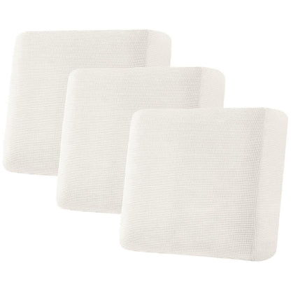H.VERSAILTEX Super Stretch Individual Seat Cushion Covers - Sofa & Couch Cushion Slipcover Sets - Thick Jacquard Textured Twill Fabric (3 Piece, Island Fossi)