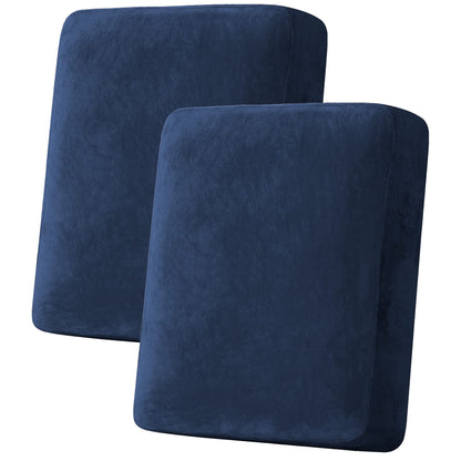 H.VERSAILTEX Velvet Stretch Couch Cushion Cover Plush Cushion Slipcover for Chair Loveseat Sofa Cushion Furniture Protector Seat Cushion Sofa Cover (2 Piece Large Sofa Cushion Covers, Ivory)