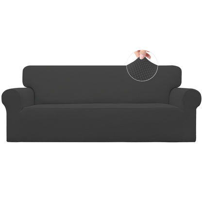 Easy-Going Stretch Loveseat Couch Covers Washable Dark Gray