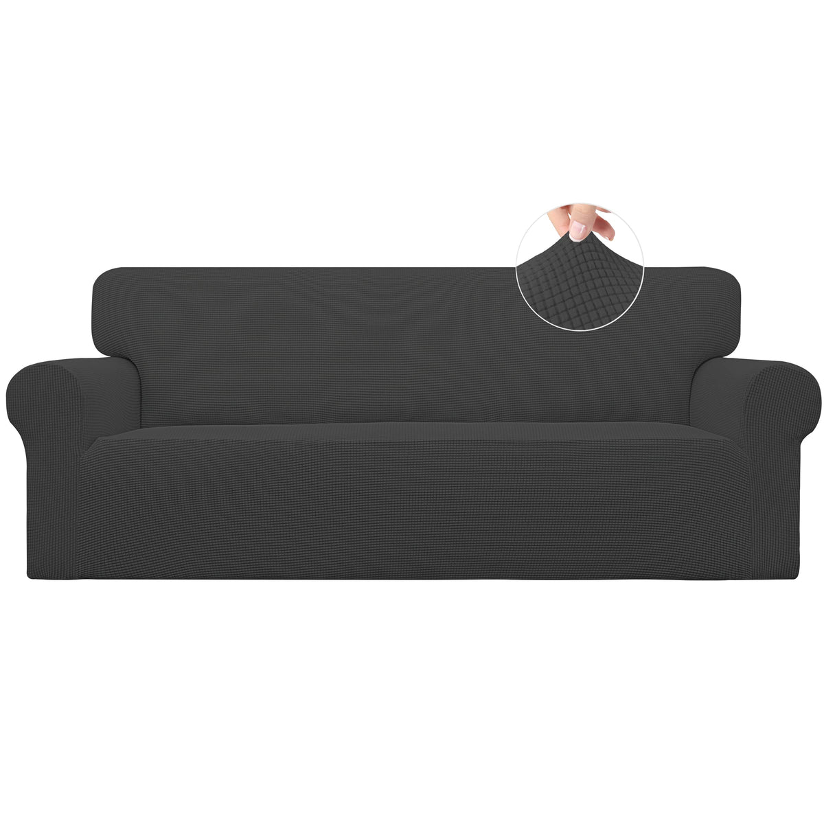 Easy-Going Stretch Couch Covers for Sofa Washable Large Dark Gray