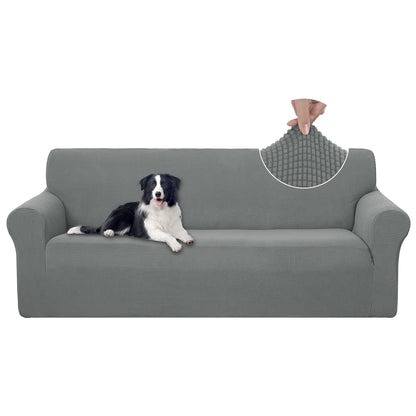 U-NICE HOME Stretch Couch Cover Slipcover for 3 Cushion Sofa, Chocolate