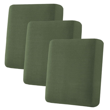 H.VERSAILTEX Super Stretch Individual Seat Cushion Covers - Sofa & Couch Cushion Slipcover Sets - Thick Jacquard Textured Twill Fabric (3 Piece, Island Fossi)